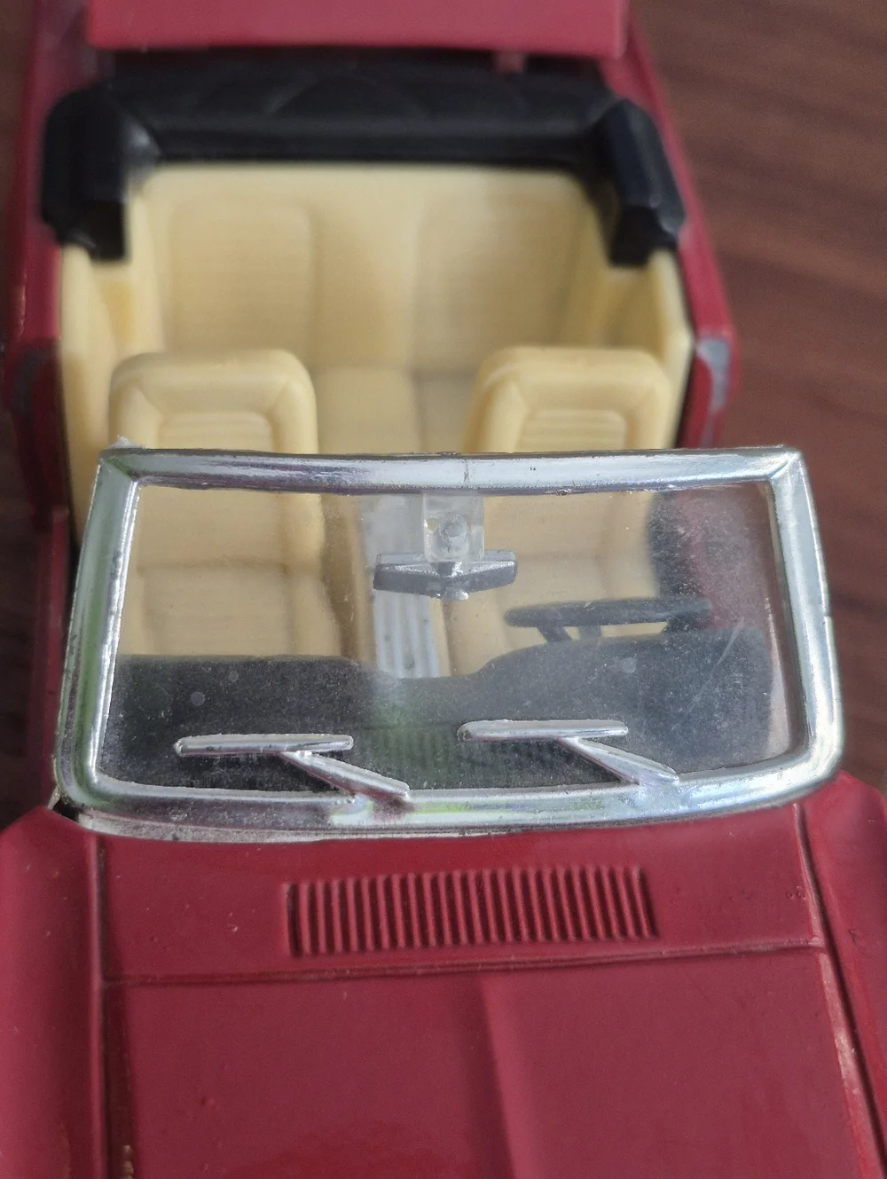 Vintage Metal Plastic Red Convertible Toy Car - Ford Die-Cast Ford Mustang